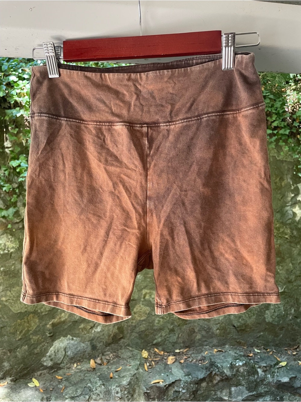 Free People Movement Women's High-Rise Stretch Shorts - Brown Size Medium